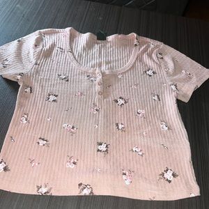 Pink top with flowers